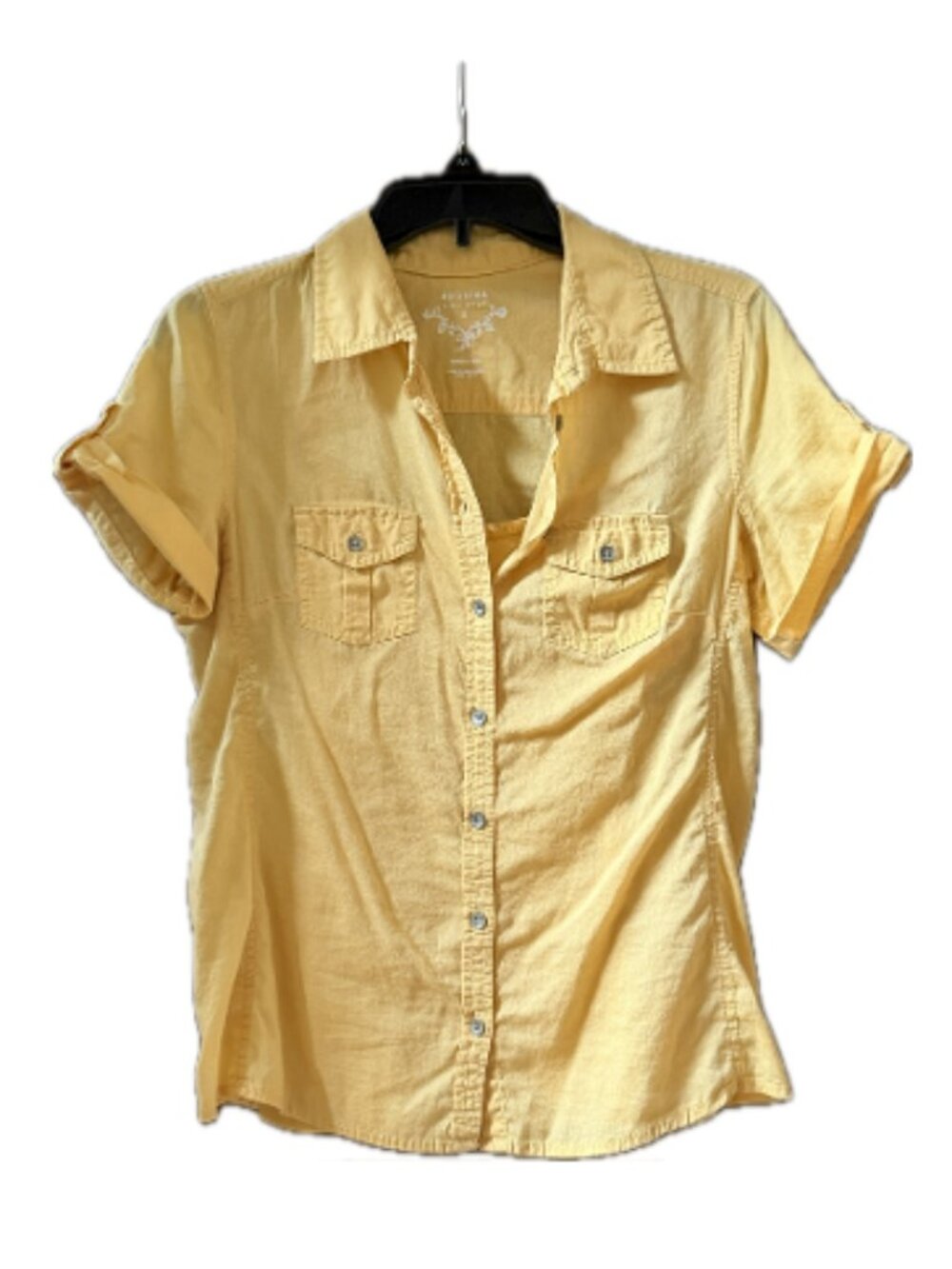 Sonoma yellow short sleeve blouse with cami small